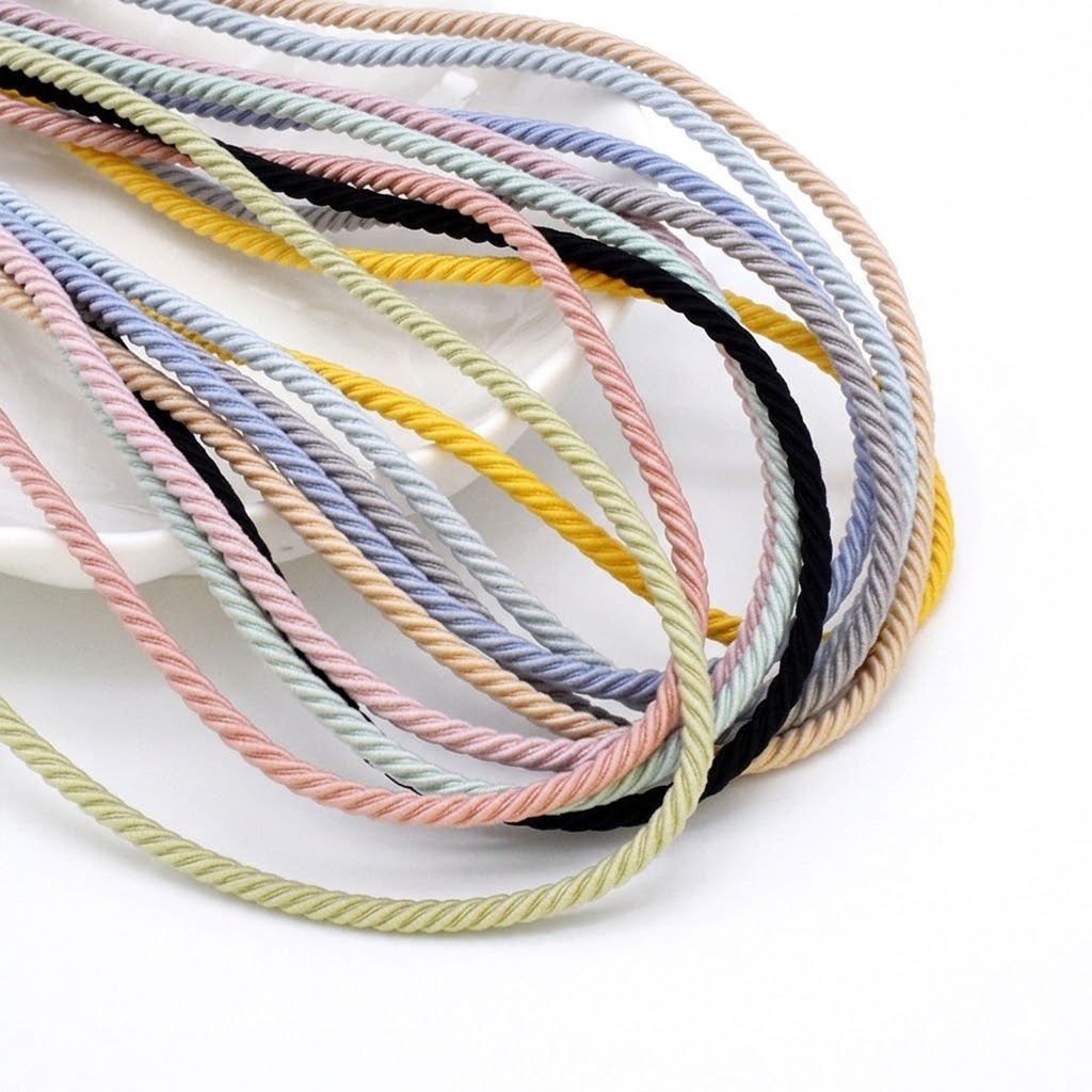 Hair Band Elastic - 5M/ロット 2.5mm 弾性ロープ 編み込みゴムバンド ゴムひも DIYヘアアクセサリー