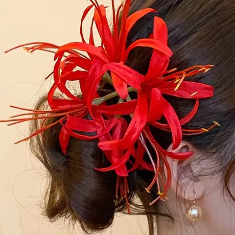 Women Accessories Photos - 繊細な花の海辺の雰囲気のヘアクリップ - ユリのダックビルサイドヘアピン写真ヘアアクセサリー女性用