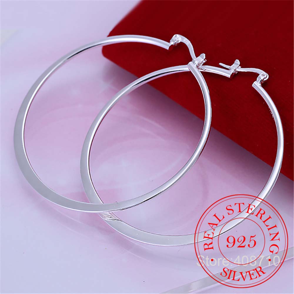 Statement Earrings Oversized - 女性用ラウンドフラットイヤリング,ラージフープピアス,925スターリングシルバー,ラウンドヨーロピアンブランド,ジュエリーギフト2020
