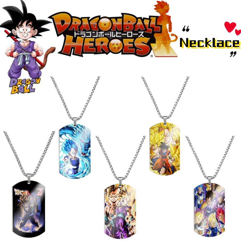 Women Accessories Trendy - ドラゴンボール 孫悟飯 魔人ブウ ファッションメタルネックレス 男女兼用 高級カラープリントステンレスビーズチェーン