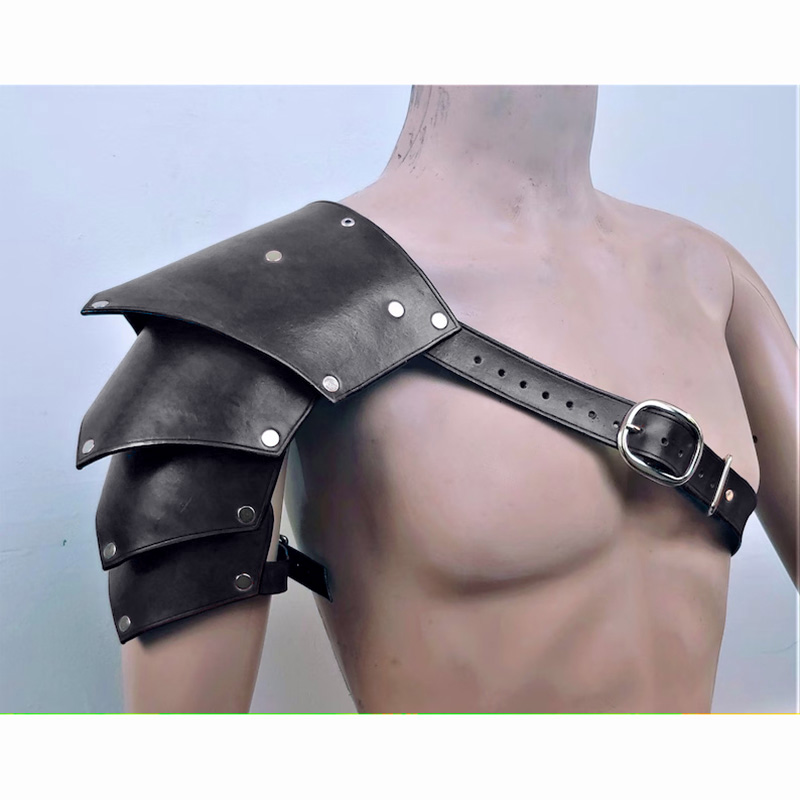 Women Knight Accessories - 中世バイキング騎士剣闘士肩ガード鎧海賊コスプレ衣装スチームパンクPUレザーハーネスポールドロン男女兼用