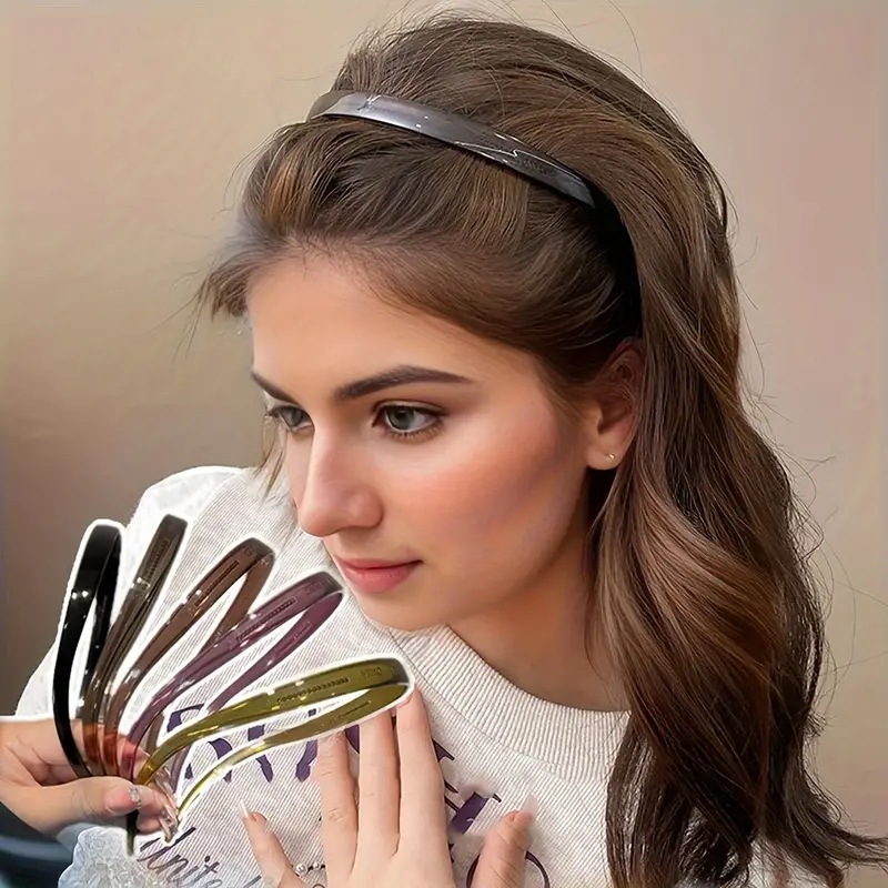 Women Accessories Photos - 新しいトレンディなサングラスフレーム形状アクリルヘアバンド女性のための歯付きヘッドバンド滑り止めヘアフープファッションヘアアクセサリー