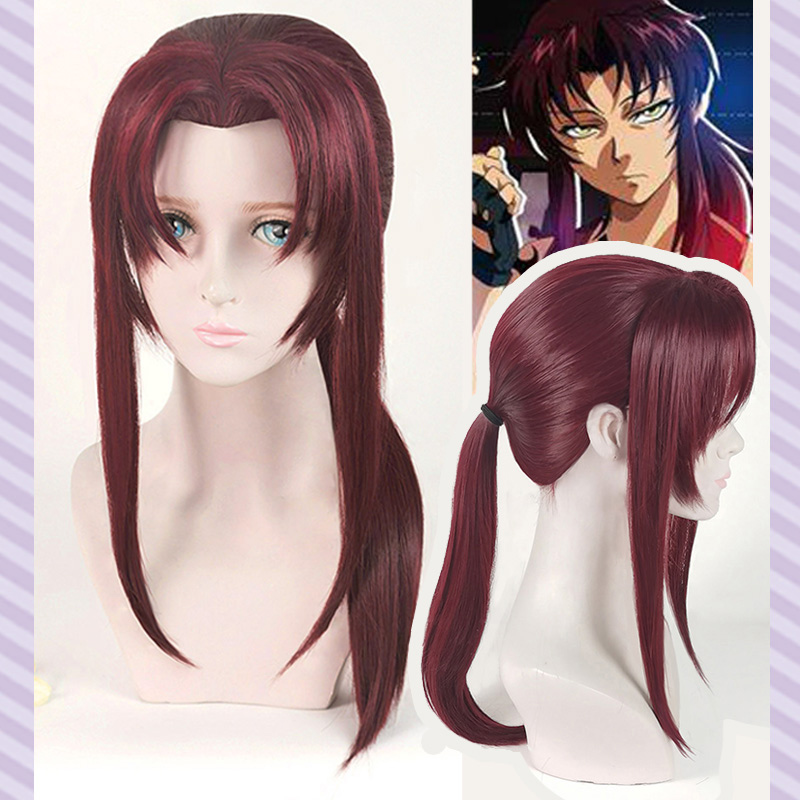 Women'S Red Accessories - 黒のラグーンのかつら,ウィッグスタイルのカット,牛のカット,コスプレ,ワイン,ダークレッド,エレガントな髪,新しいコレクション