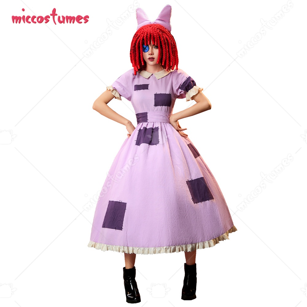 Women Knight Accessories - 【発送準備完了】Cosplay.fm TADC 女性用コスプレ衣装 ラガタ パープル パッチワークドレス