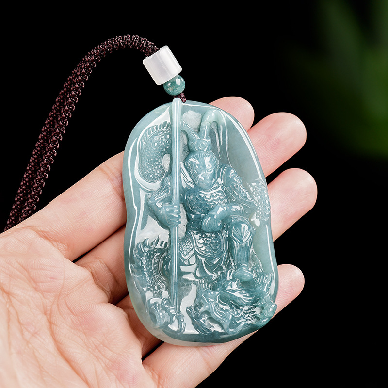 Women'S Accessories - ビルマ翡翠猿王ペンダントネックレスヴィンテージ高級ギフト女性用ファッションアクセサリービルマ翡翠彫刻お守り