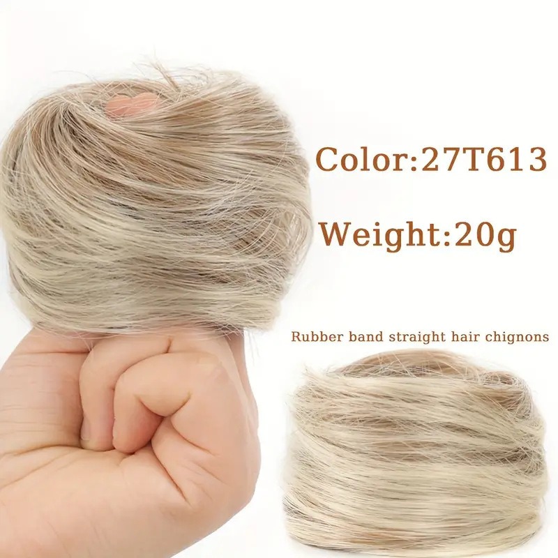 合成毛髪のヘアバンエクステンション、メッシーシニヨンヘアピー - Hair Band Elastic のレビューと価格