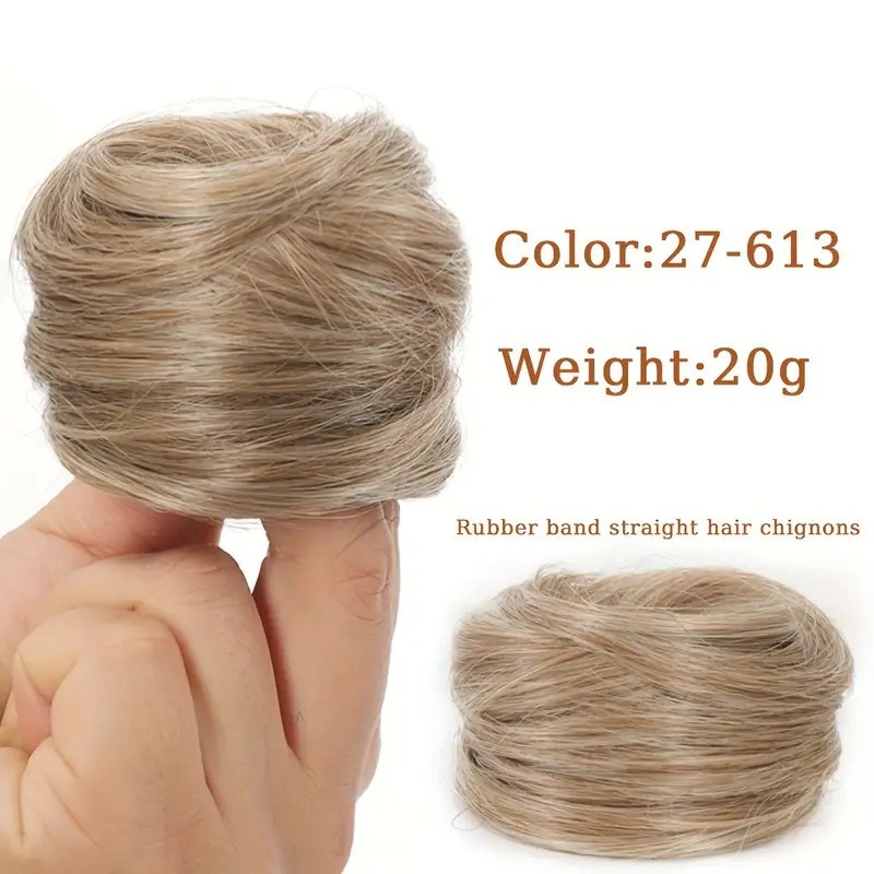 合成毛髪のヘアバンエクステンション、メッシーシニヨンヘアピー - Hair Band Elastic のレビューと価格