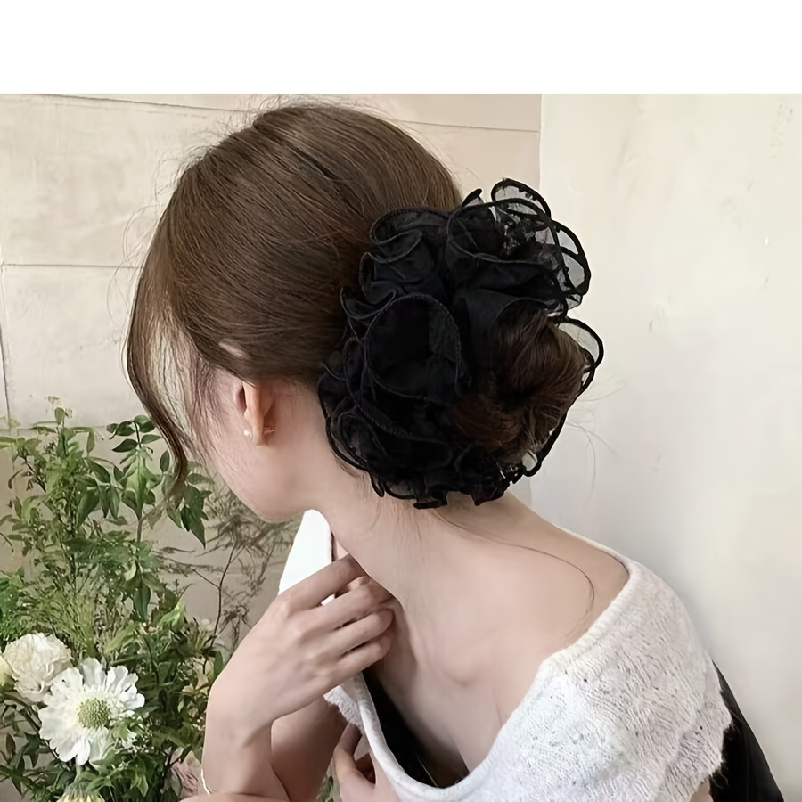 2パック ブラックメッシュヘアゴム、フレンチスタイルのエレガ - Women'S Accessories Go Outdoors のレビューと価格