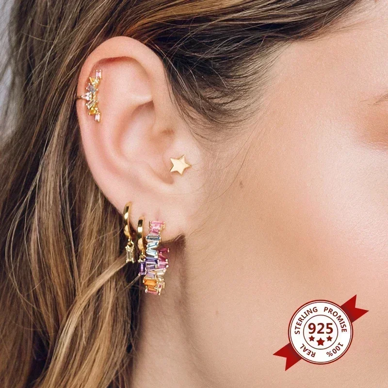 女性 925 スターリングシルバー耳針ビッグ C フープスタ - Statement Earrings Oversized のレビューと価格