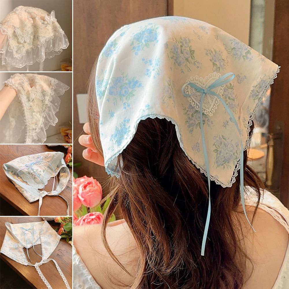 マルチカラーレースバタフライヘッドバンド、ヘアスカーフ、フロ - Women Accessories Photos のレビューと価格