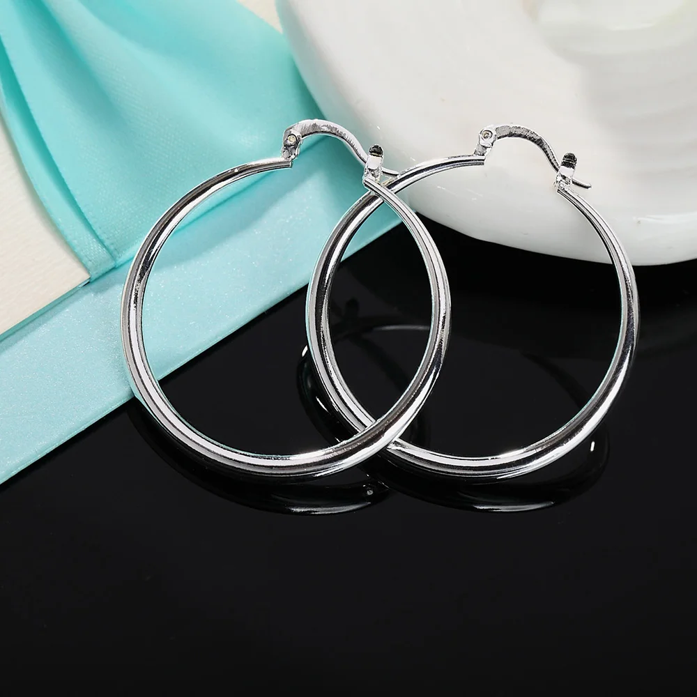 ホットな新作高級925スターリングシルバー4cm径ビッグサー - Statement Earrings Oversized のレビューと価格