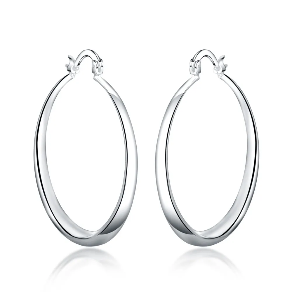 ホットな新作高級925スターリングシルバー4cm径ビッグサー - Statement Earrings Oversized のレビューと価格