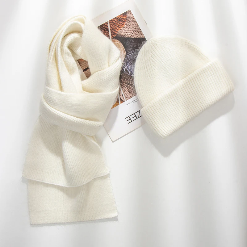 アンゴラ帽子スカーフセット冬の女性ニットビーニー寒い天候のた - Women'S Accessories Go Outdoors のレビューと価格