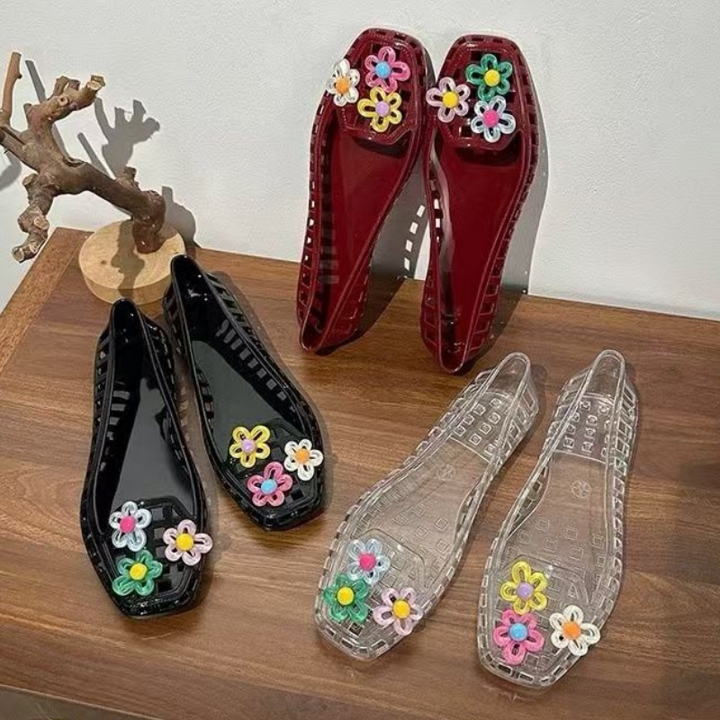 中空かわいいドーパミンシューズシックな手作りフラワーゼリーシ - Women Accessories Trendy のレビューと価格