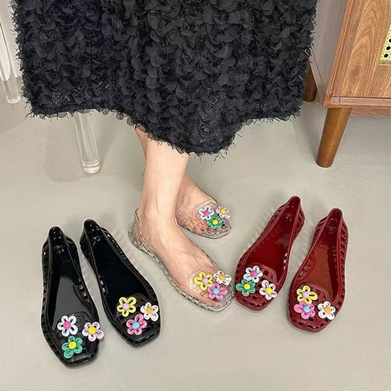 中空かわいいドーパミンシューズシックな手作りフラワーゼリーシ - Women Accessories Trendy のレビューと価格