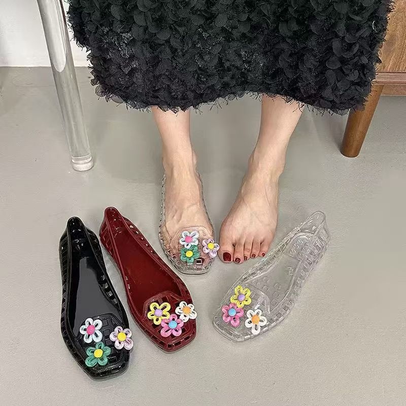 中空かわいいドーパミンシューズシックな手作りフラワーゼリーシ - Women Accessories Trendy のレビューと価格