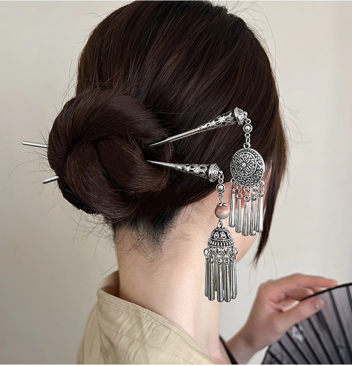 エレガントな女性のヘアピンアンティークシルバー蝶タッセルヘア - Pearl Hair Pin のレビューと価格