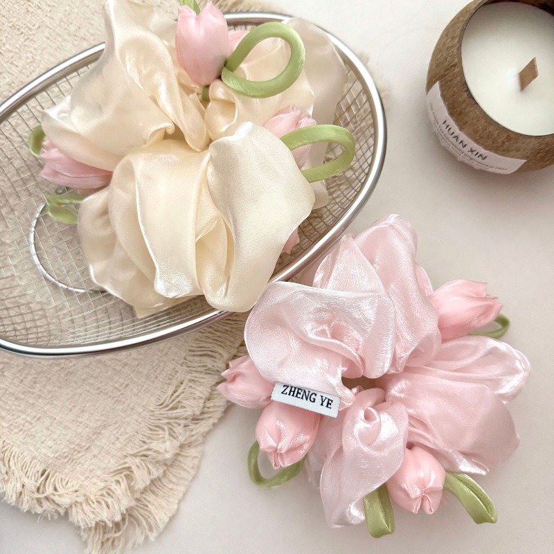 韓国製チューリップ弾性シュシュ – お団子ヘア/ポニーテール - Women Accessories Photos のレビューと価格