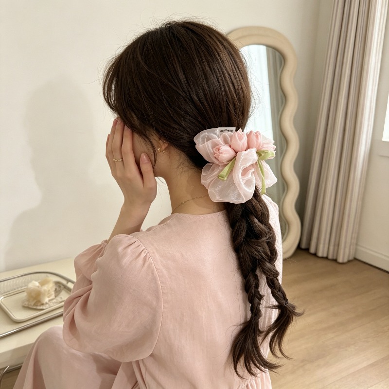 韓国製チューリップ弾性シュシュ – お団子ヘア/ポニーテール - Women Accessories Photos のレビューと価格