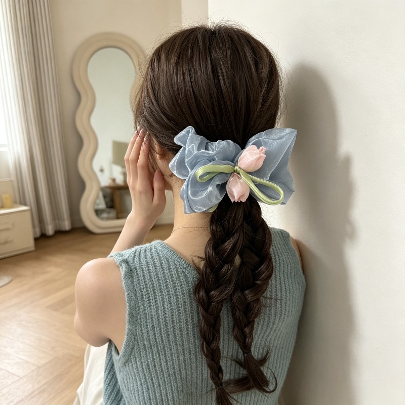 韓国製チューリップ弾性シュシュ – お団子ヘア/ポニーテール - Women Accessories Photos のレビューと価格