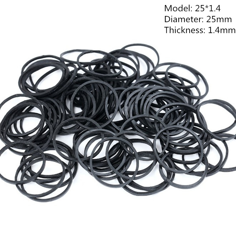 100 個黒ゴムバンド、オフィス学校ホーム用弾性バンド強力な - Hair Band Elastic のレビューと価格