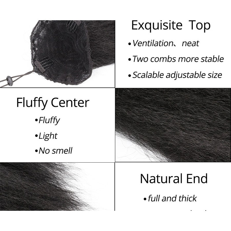 ドローストリングポニーテールヘアエクステンション、ゴムバンド - Hair Band Elastic のレビューと価格