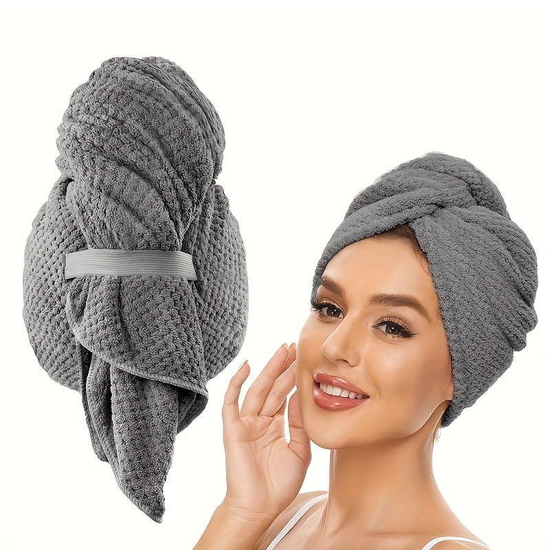 マイクロファイバーヘアタオル特大サイズ速乾ヘアタオルラップ、 - Hair Band Elastic のレビューと価格