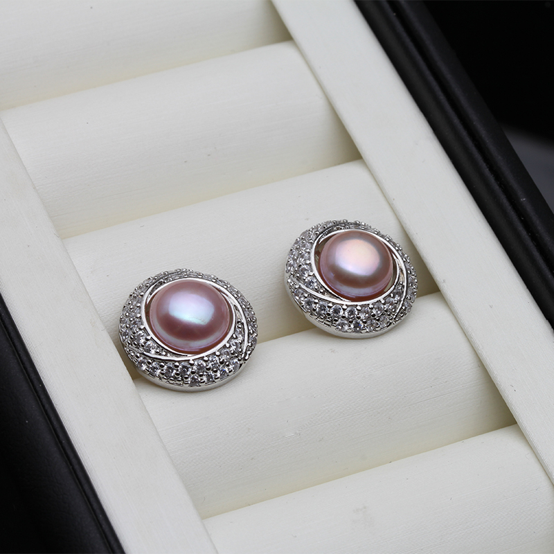新しい大きな淡水真珠のイヤリング、女性用、ボヘミアンスタイル - Statement Earrings Oversized のレビューと価格
