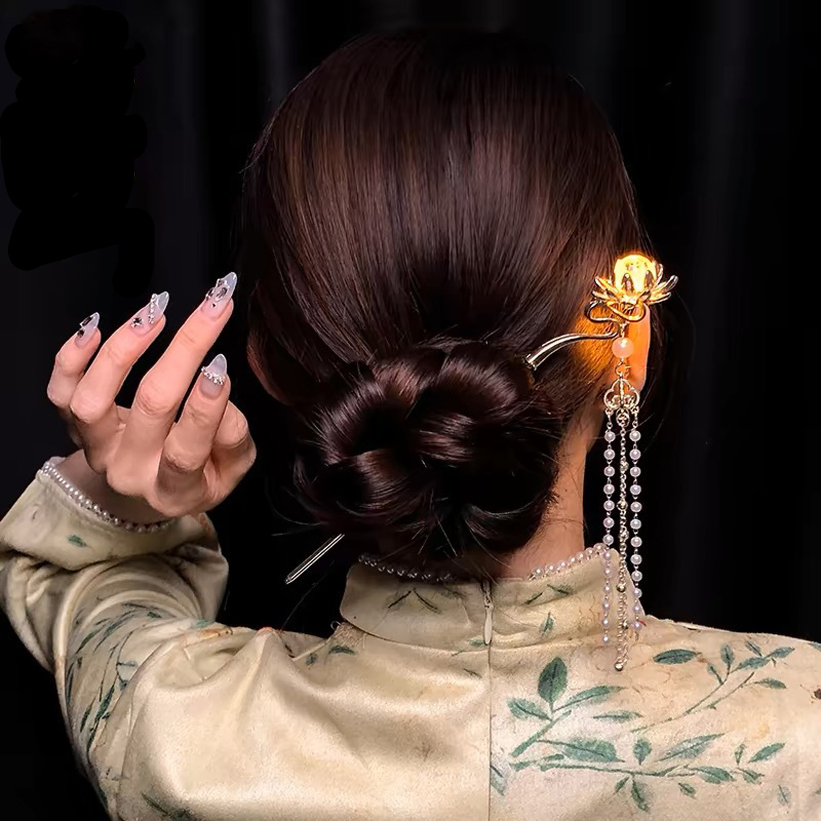 発光花ヘアピン絶妙な蓮の花のタッセルヘアスティックエレガント - Women Accessories Trendy のレビューと価格