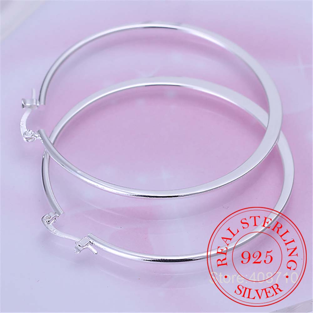 女性用ラウンドフラットイヤリング,ラージフープピアス,925 - Statement Earrings Oversized のレビューと価格