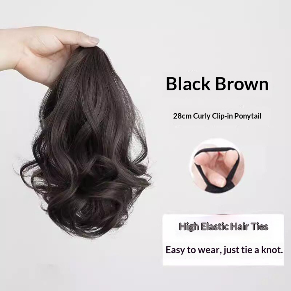 10 インチ合成梨花カーリーポニーテールウィッグ弾性バンド耐 - Hair Band Elastic のレビューと価格
