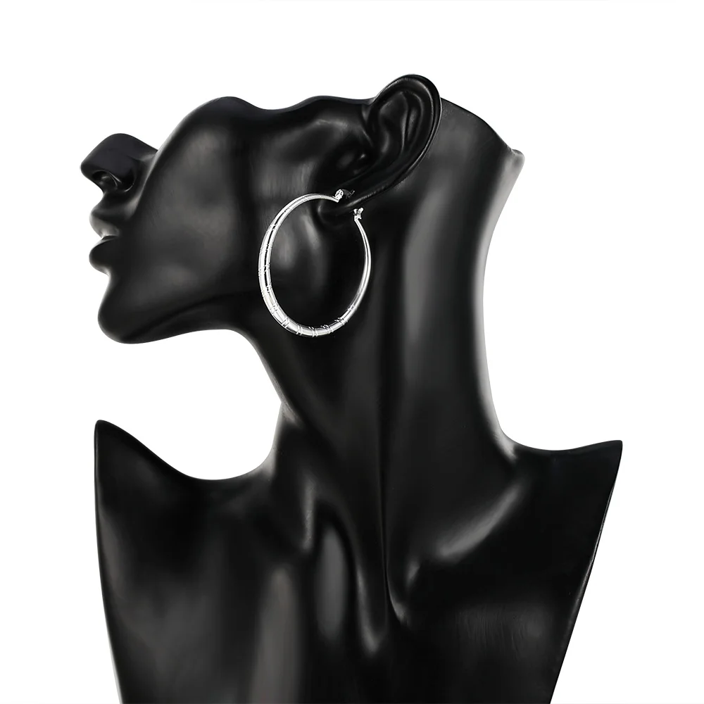 3/4/5/6 センチメートルビッグ 925 スターリングシ - Statement Earrings Oversized のレビューと価格