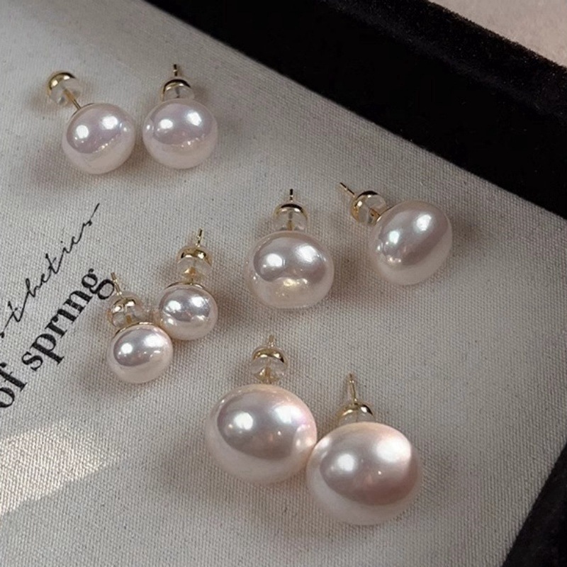 925 シルバー針楕円形の真珠の耳爪イヤリング女性のファッシ - Statement Earrings Oversized のレビューと価格