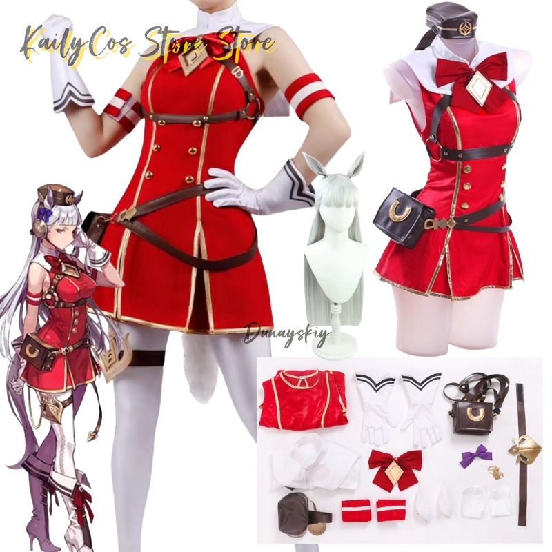 ゴールドシップコスプレ衣装ウィッグ帽子耳尾赤い衣装アカデミー - Women'S Red Accessories のレビューと価格