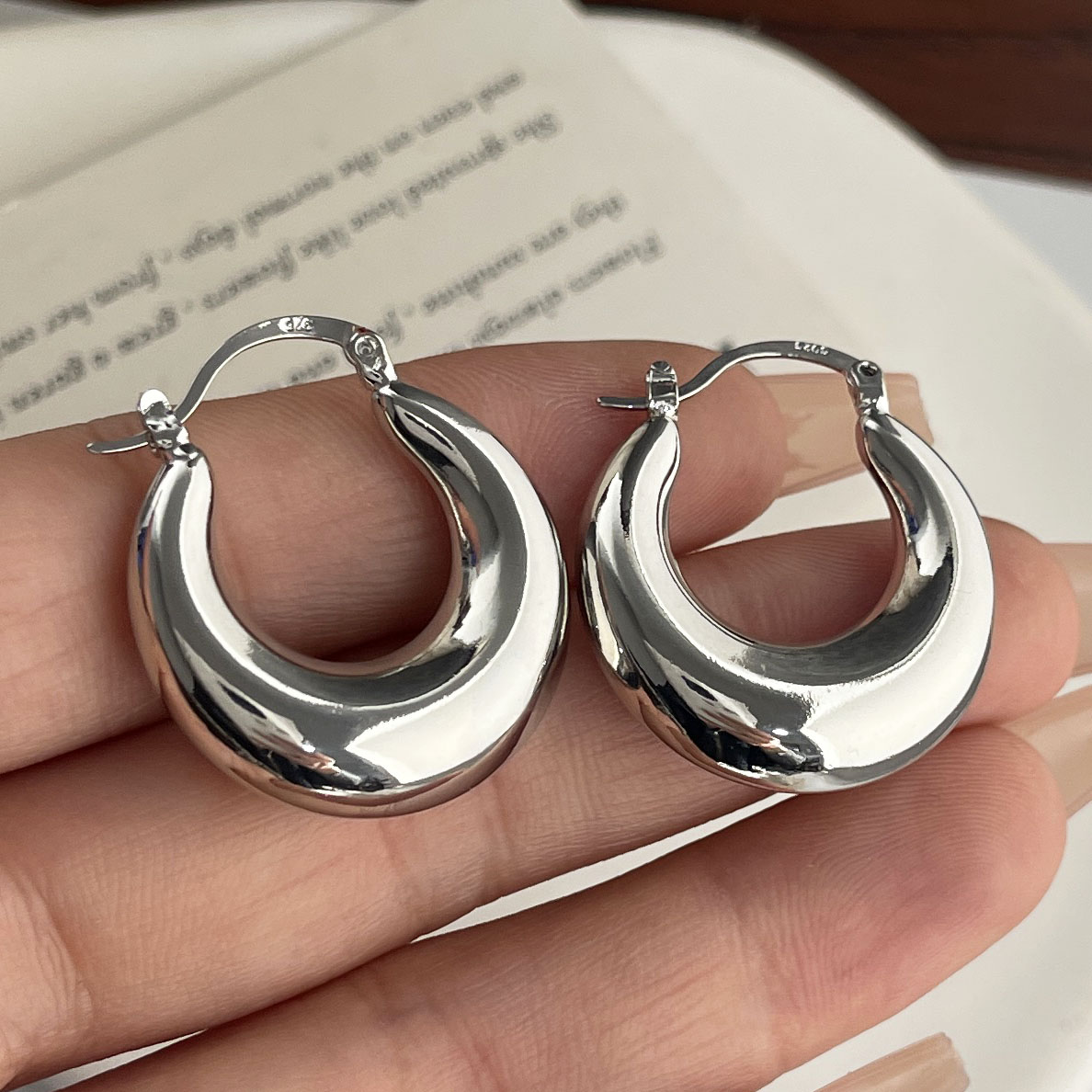925 スターリングシルバーヴィンテージイヤリング女性のため - Statement Earrings Oversized のレビューと価格