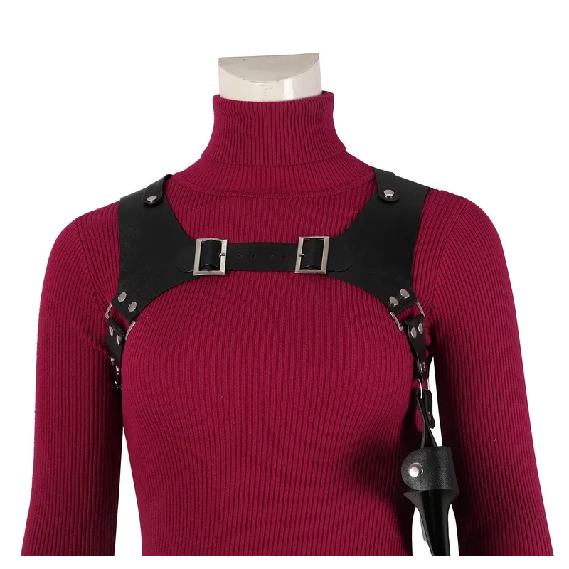 レッドエイダウォンコスチュームゲームコスプレニットトップアク - Women'S Red Accessories のレビューと価格