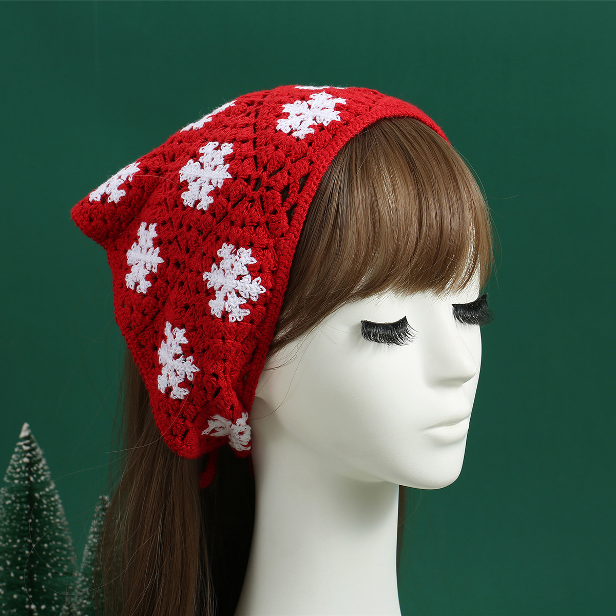 韓国クリスマススカーフ手作りニットヘッドバンドサンタ三角タオ - Women Accessories Photos のレビューと価格
