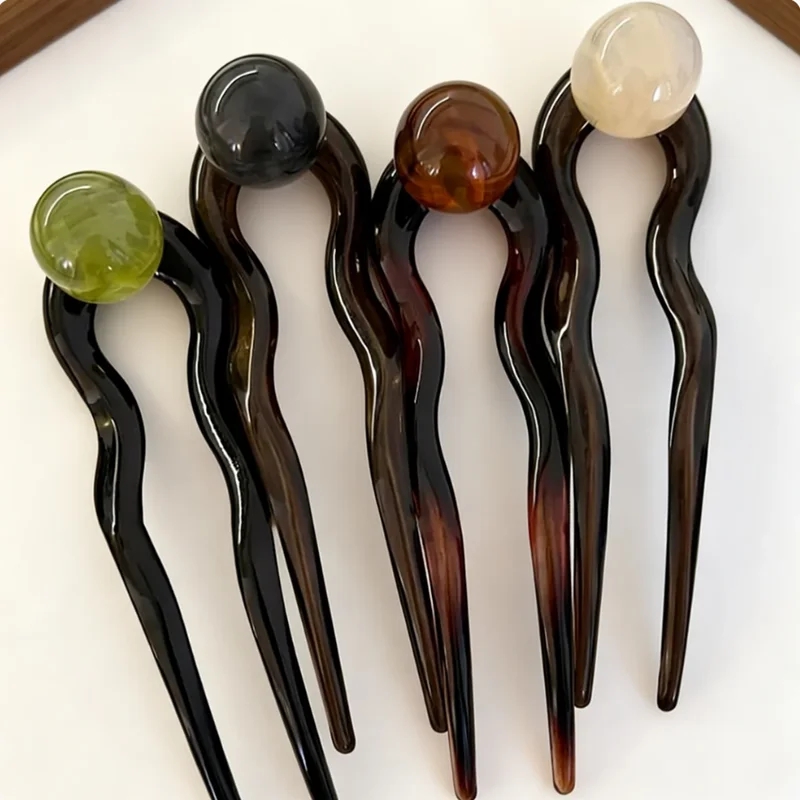 ファッションカラーパール U 字型ヘアスティックヘアピンヘア - Pearl Hair Pin のレビューと価格