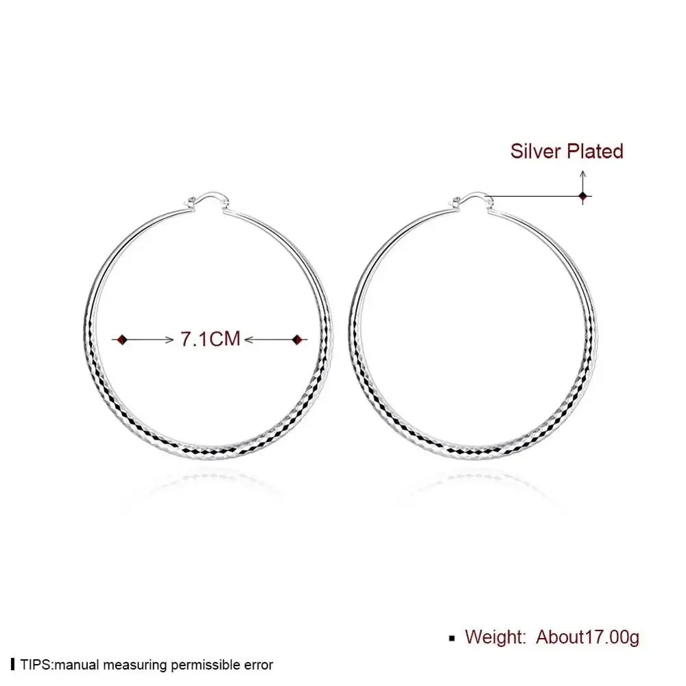 ホット 925 スターリングシルバー 7 センチメートルイヤ - Statement Earrings Oversized のレビューと価格
