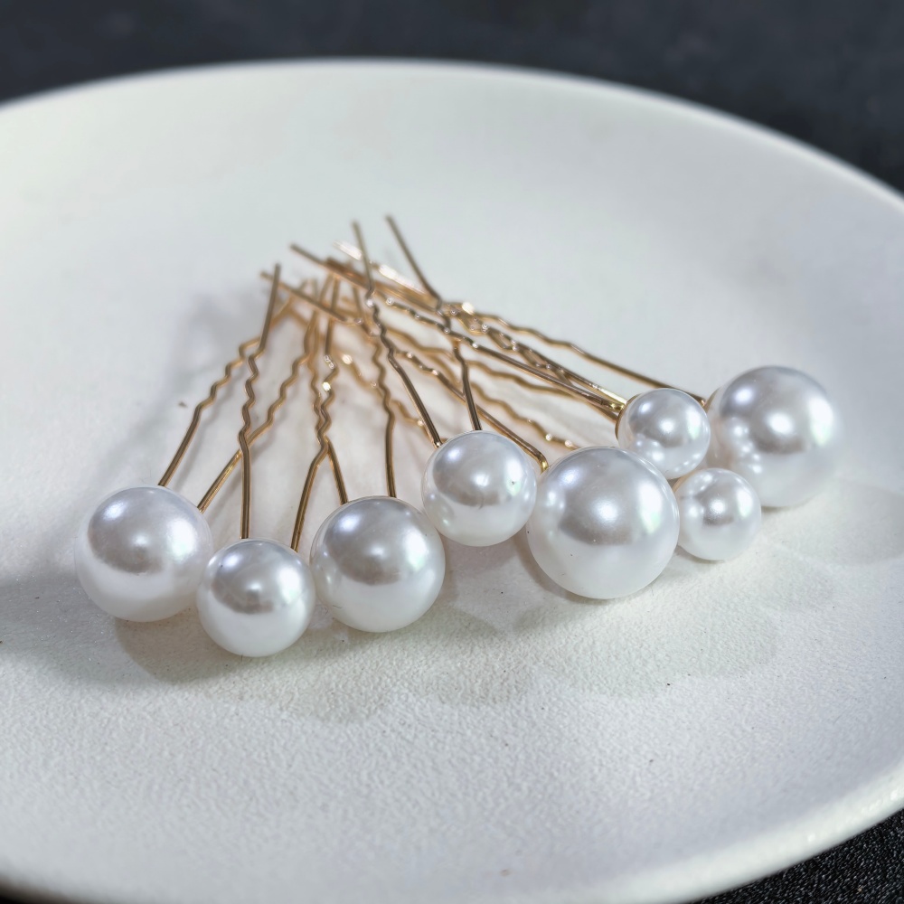 ファッション模擬パールヘアピン女性のための金属ヘアクリップピ - Pearl Hair Pin のレビューと価格