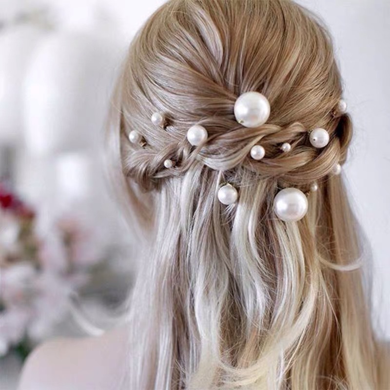 ファッション模擬パールヘアピン女性のための金属ヘアクリップピ - Pearl Hair Pin のレビューと価格