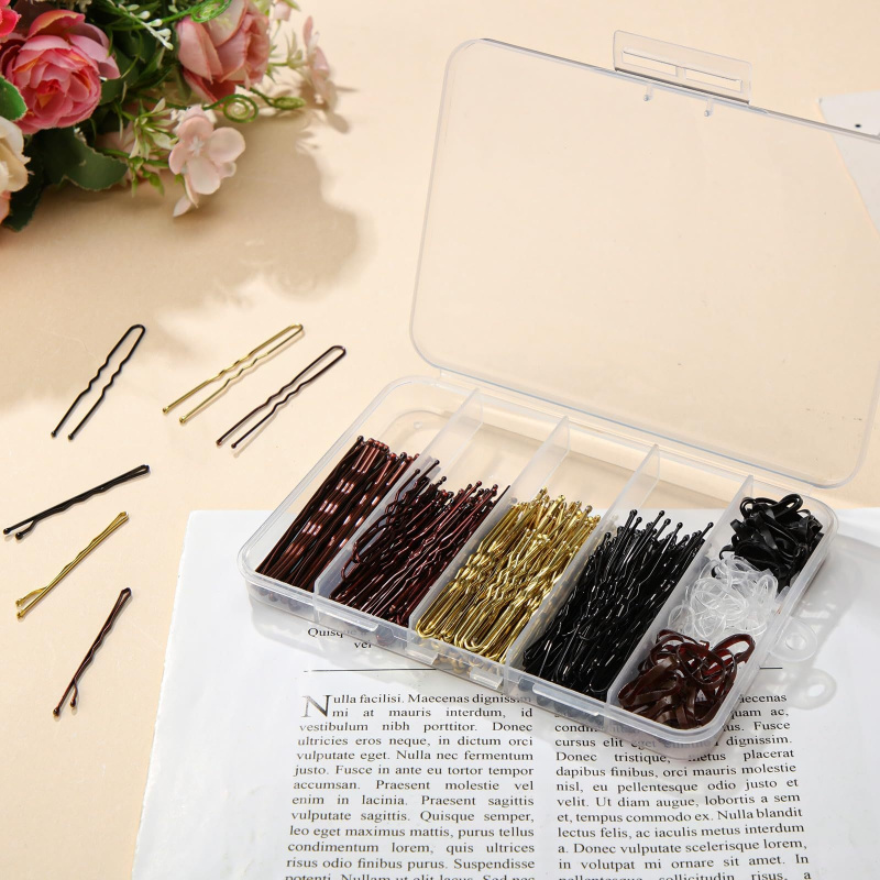 1箱480個入りヘアスタイリングアクセサリーキット U字型ヘ - Hair Band Elastic のレビューと価格