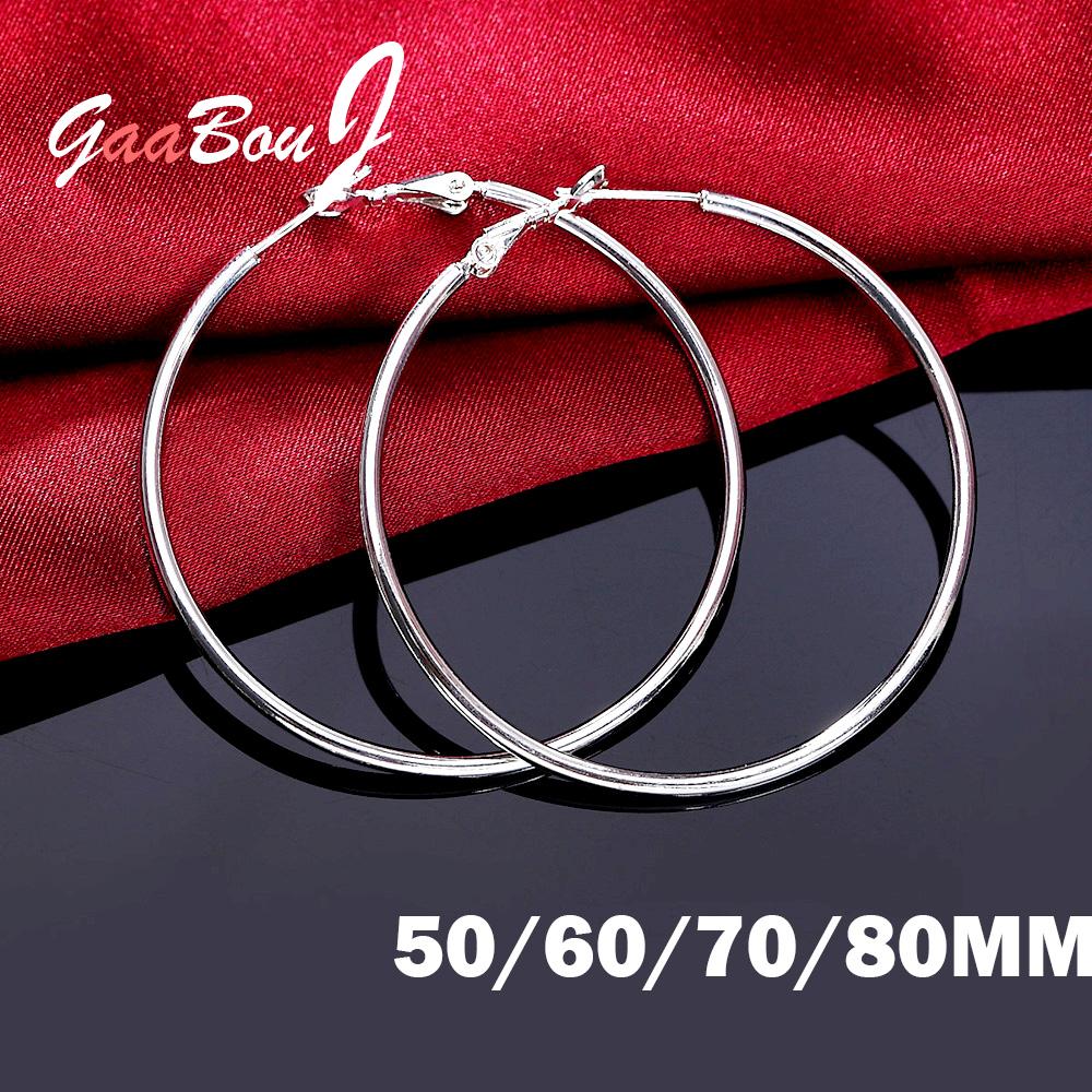 925 スターリングシルバービッグサークルラウンドフープイヤ - Statement Earrings Oversized のレビューと価格