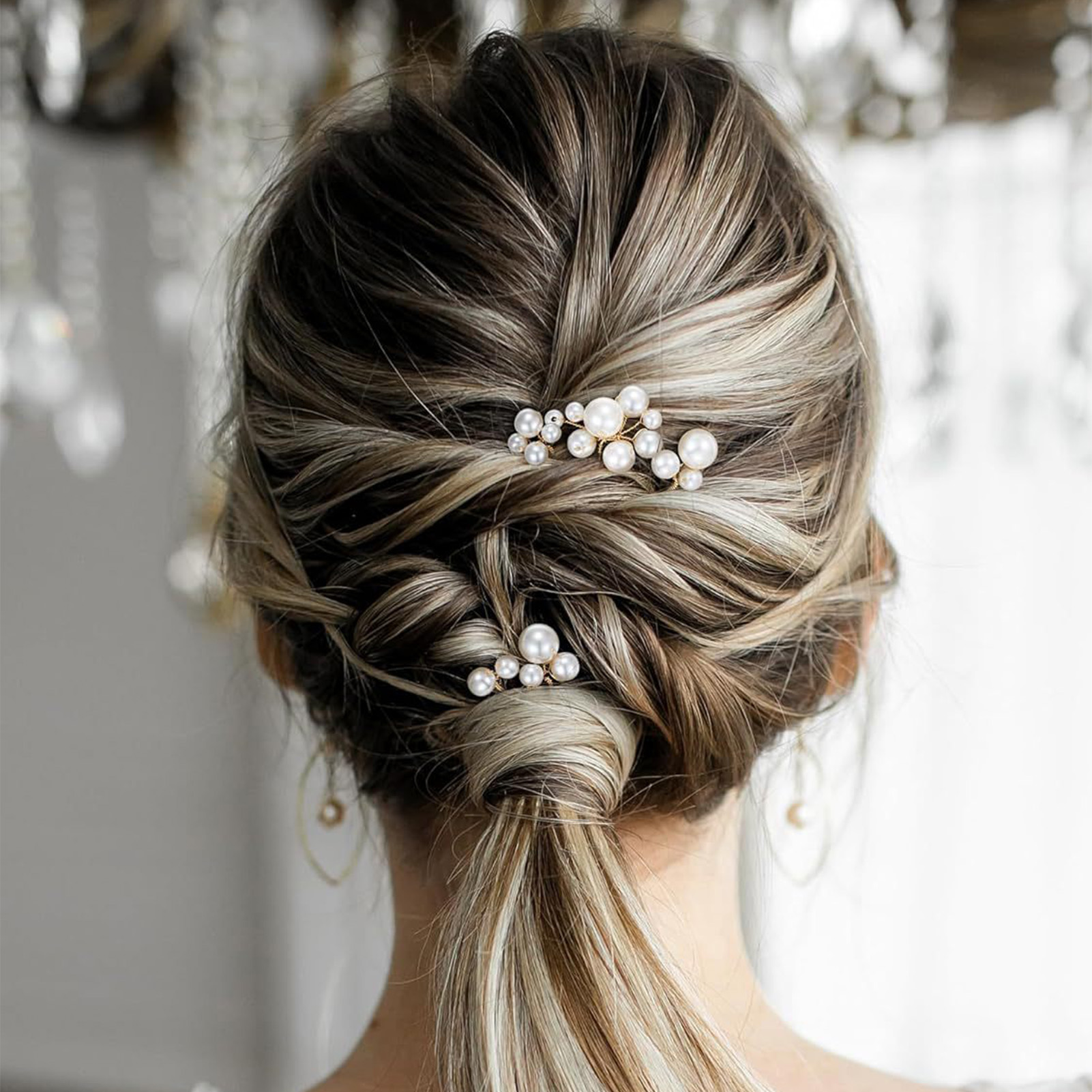 3 個の花嫁のヘアピントレンディなヘアクリップ U 字型合金 - Pearl Hair Pin のレビューと価格