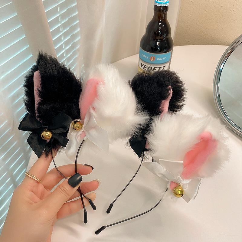 猫の耳が付いた豪華なヘッドバンド,柔らかくて毛皮のようなヘッ - Women Accessories Photos のレビューと価格