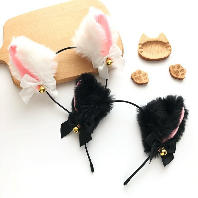 猫の耳が付いた豪華なヘッドバンド,柔らかくて毛皮のようなヘッ - Women Accessories Photos のレビューと価格