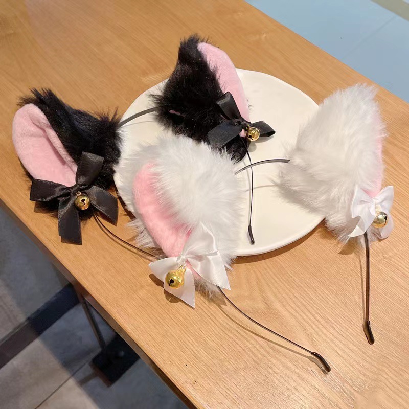猫の耳が付いた豪華なヘッドバンド,柔らかくて毛皮のようなヘッ - Women Accessories Photos のレビューと価格