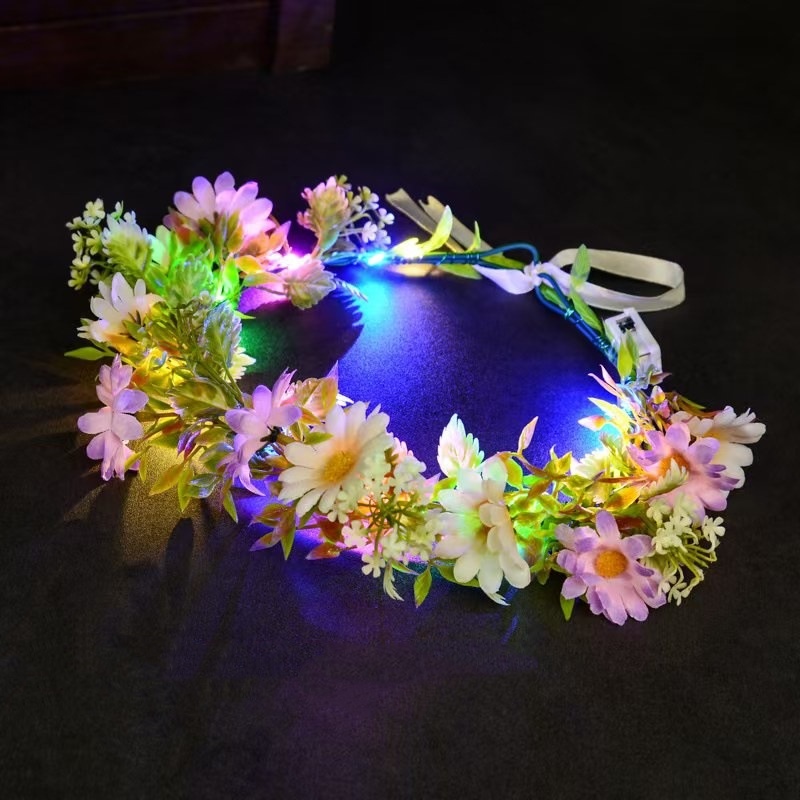 LEDライトアップフラワークラウンヘッドバンド、光る花輪ヘッ - Women Accessories Photos のレビューと価格