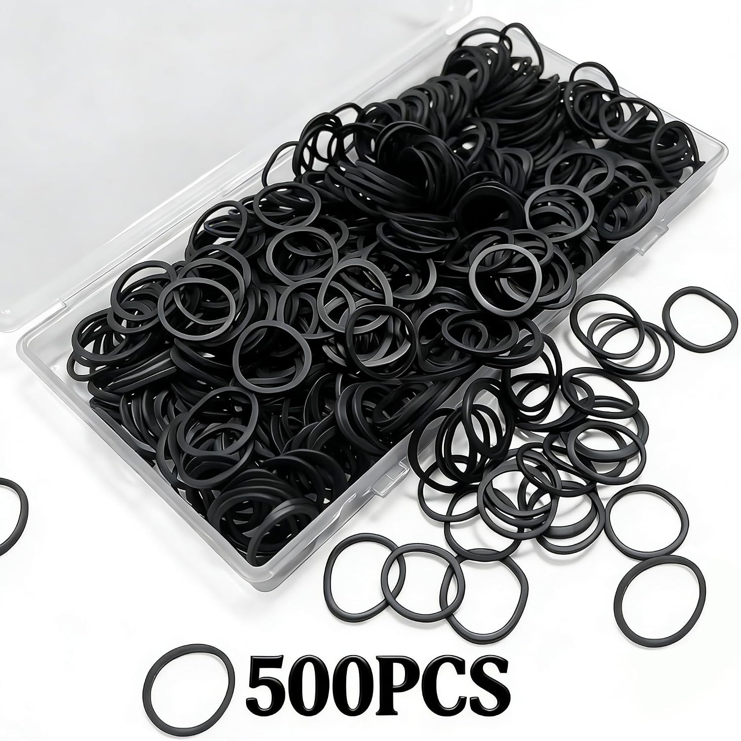 500個入り ソフトで伸縮性のあるヘアバンド 編み込み、ポニ - Hair Band Elastic のレビューと価格