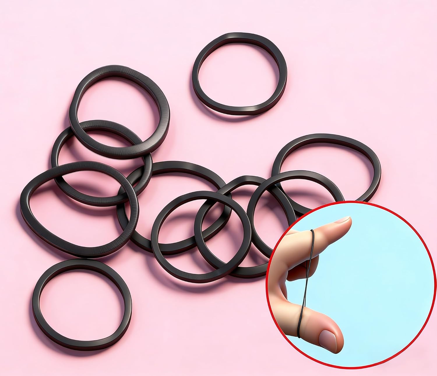 500個入り ソフトで伸縮性のあるヘアバンド 編み込み、ポニ - Hair Band Elastic のレビューと価格